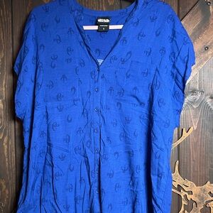 Torrid Blue Button Down Shirt
